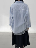 Mesh Stripe Overfit Shirt