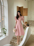 Kesia Heart Neck Puff One Piece