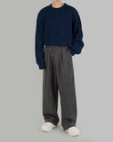 Wool Pintuck Wide Slacks