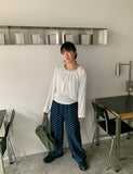 Tsukkou banding ribbon denim pants