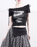 Plimer shirring off-shoulder t-shirt