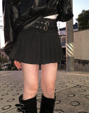 [Belt SET] Appu Stripe Pleated Skirt