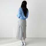 Sweat Cargo Long Skirt