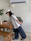 Chateau cargo wide denim pants