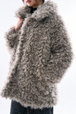 Milk plush collar fur coat
