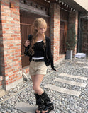 Molan Color Matching Layered Button Cap Sleeveless