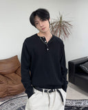 Revved henley neck knit