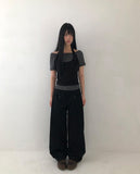 Winter Cut-out Wide Pants