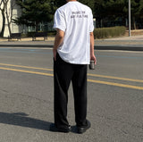 Flat ribbed knit banding pants