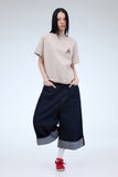 Faden Roll Up Wide Jeans