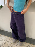 Oscar Color Cotton Herringbone Semi-Wide Pants