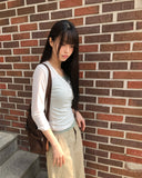 Havel Button V-Neck Long Sleeve T-Shirt
