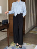 Daymu Tie Shirring Blouse