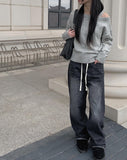 Fron shoulder slit knit