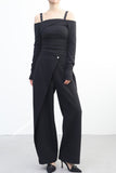 Gency Unbalanced Crop Off Shoulder