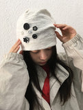 Fleur Vintage Button Beanie
