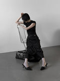 Glopin Drape Satin Skirt
