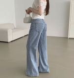 Summer Linen Tencel Banding Loose Bootcut Denim Pants