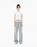 Double-Waisted Jersey Pants / Sliver Grey