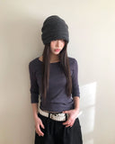 Enel Vintage Shirring Pleated Beanie