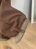 Kitteny Banding String Nylon Brushed Cargo Pants