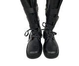 Cross Buckle Studded Mid Boots