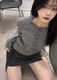 Uni Big Button Knit