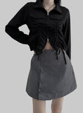 Enper button wrap miniskirt