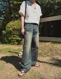 Greece vintage washed denim pants