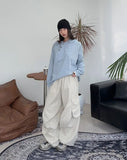 Lucael diagonal button hoodie