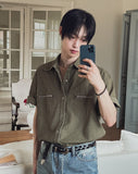 Loib Pig Zipper Short Sleeve Shirt