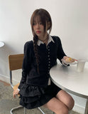 Boo Frill Tiered Banding Mini Skirt