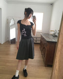 Jerrin Dot Ribbon Check Print Short Sleeve T-shirt
