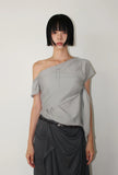 [SET] UNBALANCE TEE & SCARF