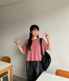 Socif line color matching denim banding pants