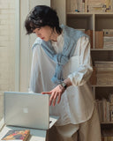 Rusling overfit silket shirt