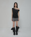 Braided Drape One-Shoulder Top