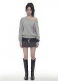 SIM CROSS One-Shoulder Sweatshirt