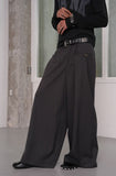 Bag buckle detail wide pants