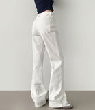 Fall Span Banding Semi Bootcut Cotton Pants