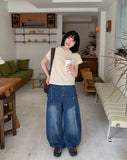 Myaho side snap balloon denim pants