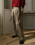 Falling belted wide slacks