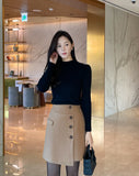 Holly half turtleneck shirring knit