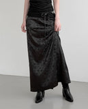 Rose Jacquard Satin Long Skirt