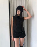 Mihyu High-neck Button Vest