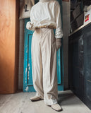 Deep corduroy one-tuck pants