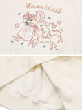 Bambi Flower Embroidered Hoodie