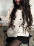 Boker Two Button Fluffy No Collar Fur Jacket