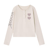 DOLLS - M Henley Neck Long Sleeve T-Shirt