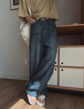 Miz Wide Stripe Denim Pants